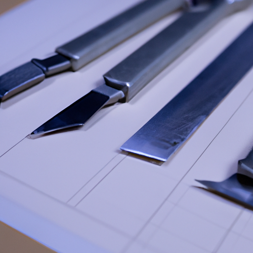 3. Basic paper cutting tools laid out on a table